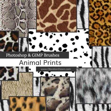 Animal Prints Photoshop and GIMP Brushes .